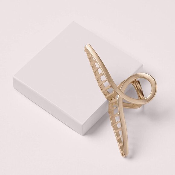 French Twist Claw Clip Gold Metal Loop Hair Accessory for Elegant Styles